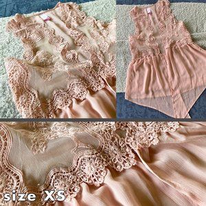 Pink Lace Vest